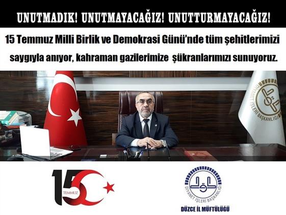 Duzce'de 15 Temmuz Milli Birlik Ve Demokrasi Günü