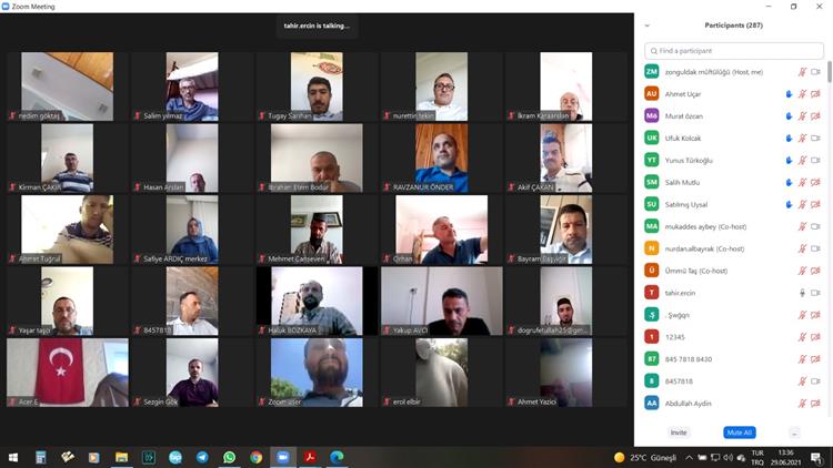 Zonguldak'ta 2021 Yılı Yaz Kur’an Kursları Personel Eğitim Semineri çevirim Içi Olarak Yapıldı.