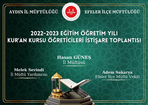 Aydin'da 2022-2023 Eğitim öğretim Yılı  Kur'an Kursu öğreticileri Istişare Toplantısı