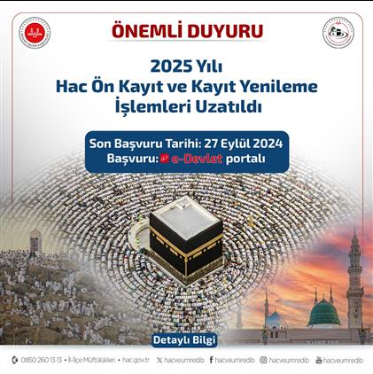 Balikesir'da 2025 Yılı Hac ön Kayıt Ve Kayıt Yenileme Işlemleri