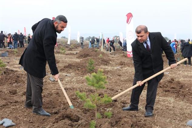 Ağrı'da Fidanlar Toprakla Buluştu