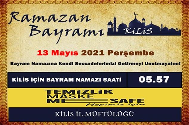 Kilis'de Bayram Namazı Saati