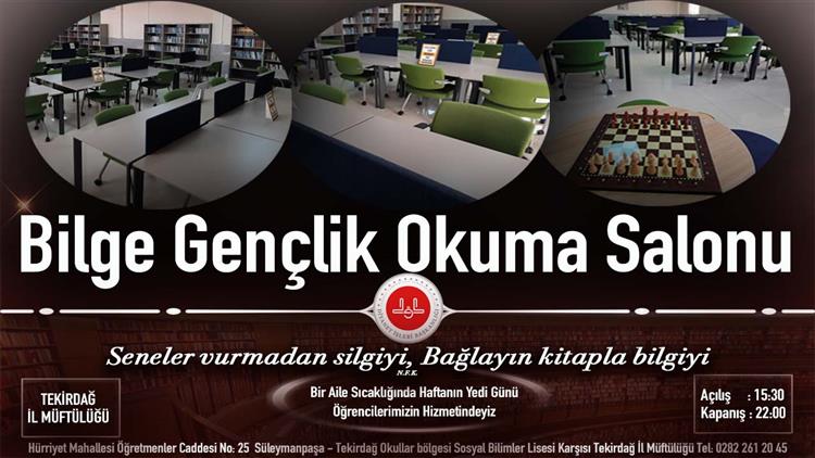 Tekirdağ'da Bilge Gençlik Okuma Salonu Açıldı