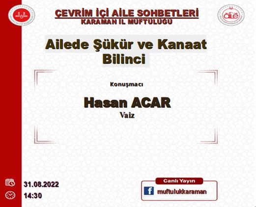 Karaman'da çevrim Içi Aile Sohbetleri