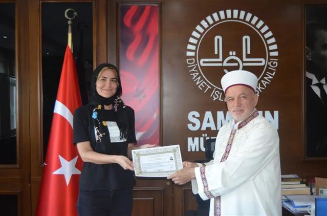 Samsun'da Gürcistan Vatandaşı Nino Giorgadze, Il Müftülüğümüzde Düzenlenen Ihtida Merasimiyle Müslüman Olarak "azra" Adını Aldı.