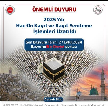 Tunceli'de Hac Başvuru Süreleri Uzatıldı