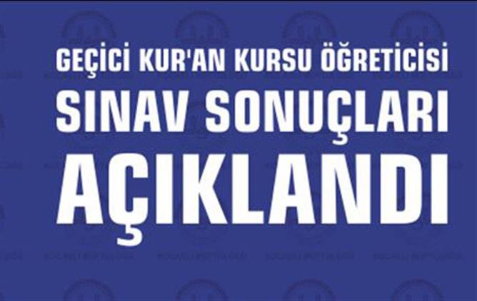 ısparta Il Müftülüğü 2023 Yılı Geçici Kur’an Kursu öğreticisi Sıralama Sınavı  Sınav Sonuç Listesi açıklandı