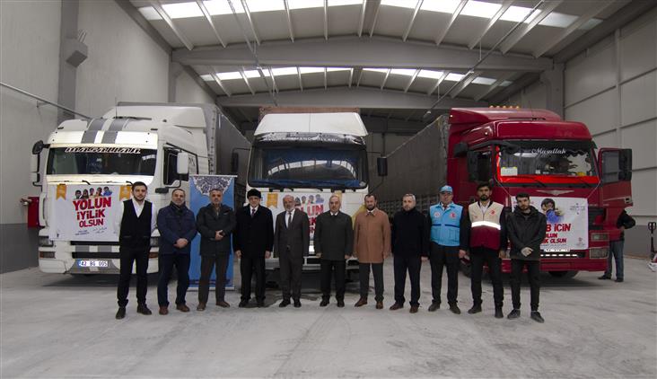 Konya’dan Idlip’e 5 Tır Gıda Yardımı Gönderildi