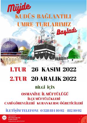 Osmaniye'de Kudüs Bağlantılı Umre Turları