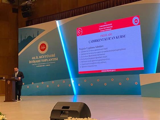 Amasya'da Il Müftümüz Durmuş Ayvaz 40. Il Müftüleri Istişare Toplantısına Katılarak çadırkent Kur’an Kursu Projesi Hakkında Bilgilendirmede Bulundu