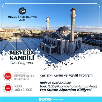Kars'ta Mevlid-i Nebî özel Programı