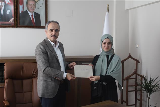 Kars'ta Müftülükten Hafız şeyma’ya Eğitim Desteği