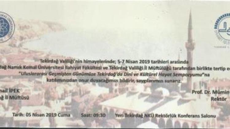 Tekirdağ'da Dini Ve Kültürel Hayat Sempozyumu