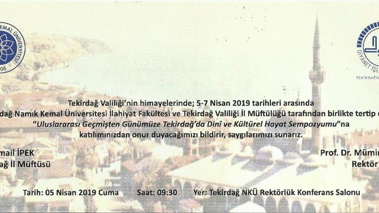 Tekirdağ'da Dini Ve Kültürel Hayat Sempozyumu Duyurusu